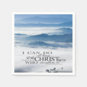 キリスト・バイブル・バースを通して私は全てのことを行うことができる スタンダードカクテルナプキン (正面)