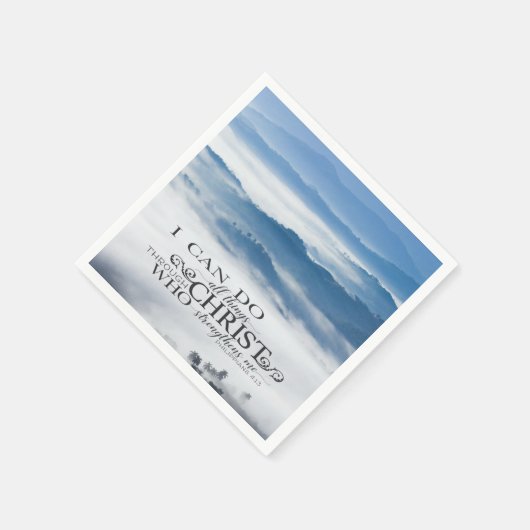 キリスト・バイブル・バースを通して私は全てのことを行うことができる スタンダードカクテルナプキン (角)