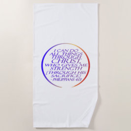 キリスト・バイブル・バースを通して私は全てのことを行うことができる ビーチタオル