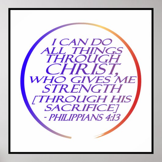 キリスト・バイブル・バースを通して私は全てのことを行うことができる ポスター (正面)