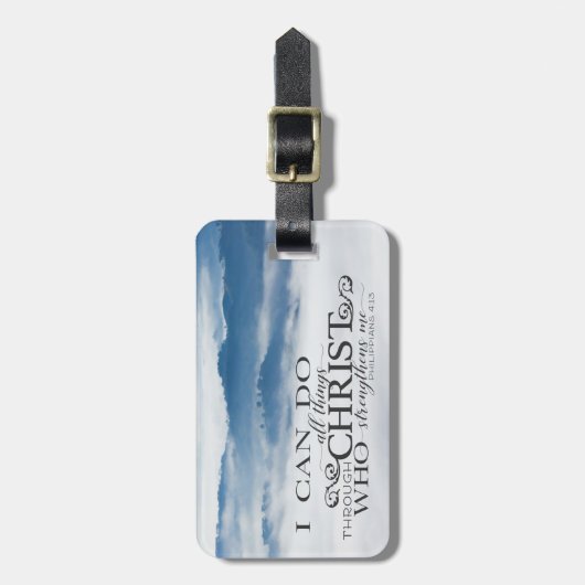 キリスト・バイブル・バースを通して私は全てのことを行うことができる ラゲッジタグ (正面縦)