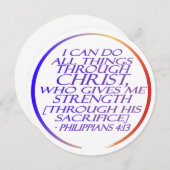 キリスト・バイブル・バースを通して私は全てのことを行うことができる 招待状 (正面/裏面)