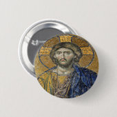 キリスト・パントクリエーターモザイク象徴的な宗教的ローマA 缶バッジ (正面&裏面)
