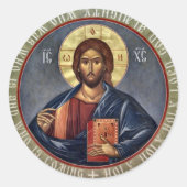 キリスト・パントクリエーター正教会のキリスト教のアイコン ラウンドシール (正面)
