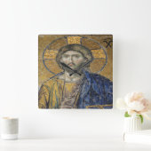 キリスト・パントクリエーターMosiac象徴的な宗教的ローマA スクエア壁時計 (ホーム)