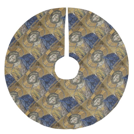 キリスト・パントクリエーターMosiac象徴的な宗教的ローマA ブラッシュドポリエステルツリースカート (正面)