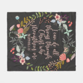 キリスト・ピリピ人の聖書の聖句を通して フリースブランケット (正面(横))