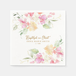 キリスト・ピンクフローラカスタム洗礼で洗礼 スタンダードカクテルナプキン