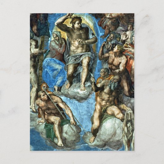 キリスト、「最後の審判」からの詳細 ポストカード (正面)