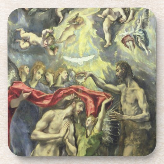 キリスト、c.1597 (キャンバスの油)の洗礼 コースター (正面)