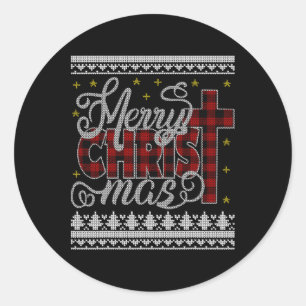 キリスメリートマスイエスクリスチャンパジャマ醜いキリスト ラウンドシール