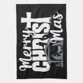 キリスメリートマスクリスチャンクリスマスイエズファミリー キッチンタオル (縦)