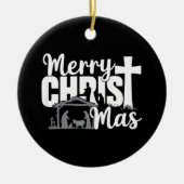 キリスメリートマスクリスチャンクリスマスイエズファミリー セラミックオーナメント (正面)