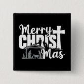 キリスメリートマスクリスチャンクリスマスイエズファミリー 缶バッジ (正面)