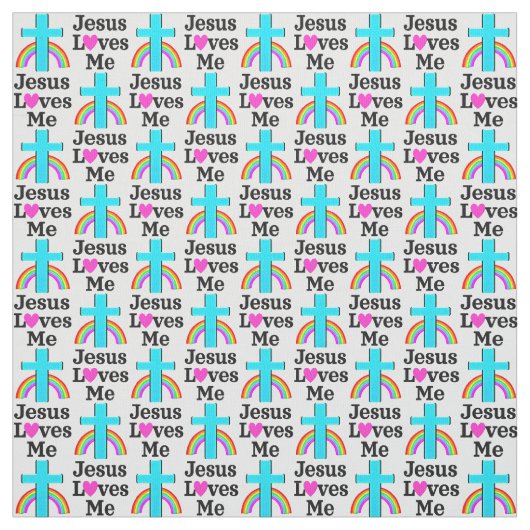 キリス活気づけるト教の青十字イエスが私を愛 ファブリック (見本)