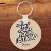 キリス無地のトロック聖書引用文タイポグラフィ キーホルダー (正面)