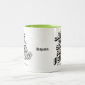 キリス無地のトロック聖書引用文タイポグラフィ ツートーンマグカップ (中央)