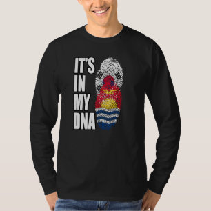 キリバスと韓国ミックスDNA伝統国旗 Tシャツ