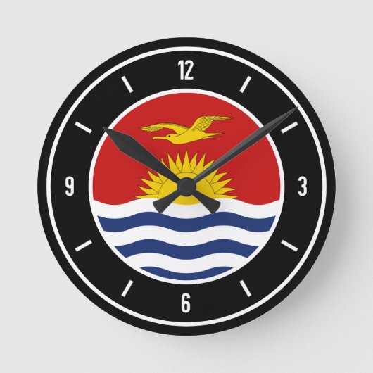 キリバスエレガント国旗 ラウンド壁時計 (正面)