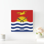 キリバス国旗の愛国心 スクエア壁時計 (ホーム)