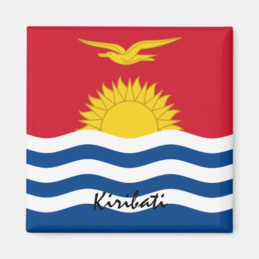 キリバス国旗&オセアニアの休日/スポーツファン マグネット (正面)