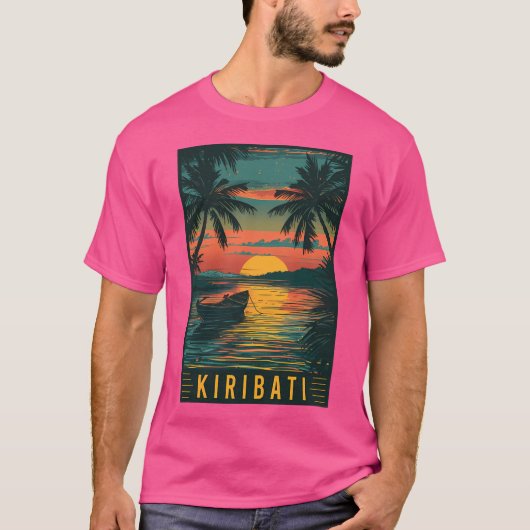 キリバス島のパラダイスを発見 – ヴィンテージ旅行 Tシャツ (正面)