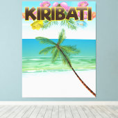 キリバス島の旅行ポスター キャンバスプリント (インサイチュ (ウッドフロア))
