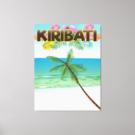キリバス島の旅行ポスター キャンバスプリント (正面)