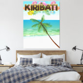 キリバス島の旅行ポスター キャンバスプリント (インサイチュ (寝室))