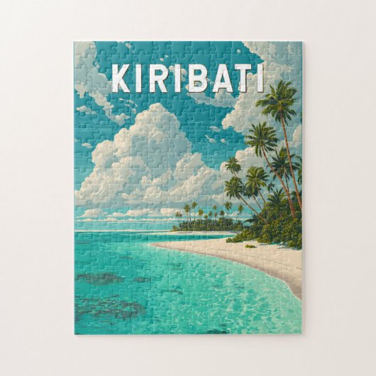 キリバス イラスト 旅行 アート ヴィンテージ ジグソーパズル (縦)