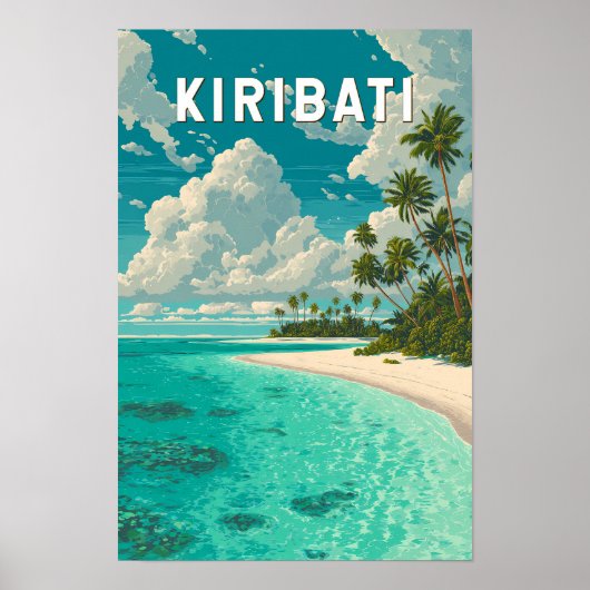 キリバス イラスト 旅行 アート ヴィンテージ ポスター (正面)