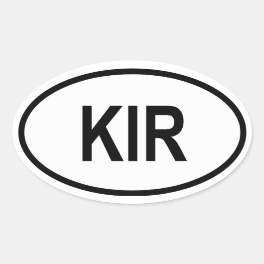 キリバス「KIR」 楕円形シール (正面)