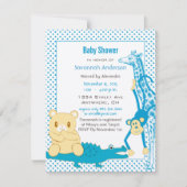 キリフモンキーアリゲーターベビーテディボーイシャワー 招待状 (正面)