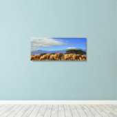 キリマンジャロとゾウ キャンバスプリント (インサイチュ (ウッドフロア))