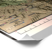 キリマンジャロ地図プリント、光沢 ポスター (コーナー)