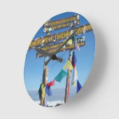 キリマンジャロ・ケニア首脳会議の看板 ラウンド壁時計 (傾斜)