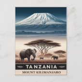キリマンジャロ・サファリ – ビンテージ タンザニア 旅行 ポストカード (正面)