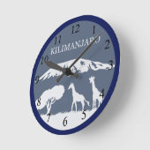 キリマンジャロ（青） ラウンド壁時計 (傾斜)