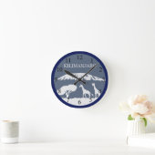 キリマンジャロ（青） ラウンド壁時計 (ホーム)