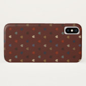 キリムブラウンのドットハート Case-Mate iPhoneケース (裏面(横))