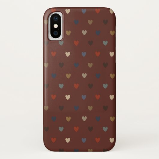 キリムブラウンのドットハート Case-Mate iPhoneケース (裏面)