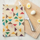 キリム三角形パターンベージュ キッチンタオル (四つ折り)