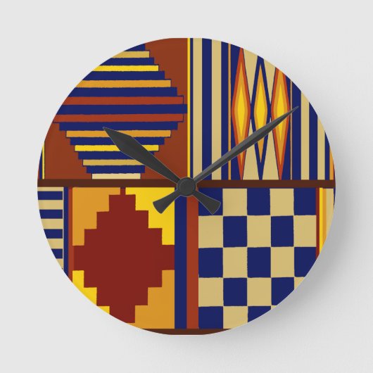 キリム祈りの言葉ラグデザイン ラウンド壁時計 (正面)