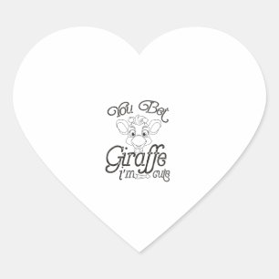 キリンおもしろいが可愛いって賭けよ – Giraffe Lover Boy ハートシール