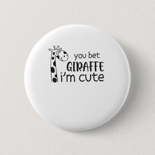キリンおもしろいが可愛いって賭けよ – Giraffe Lover Boy 缶バッジ (正面)