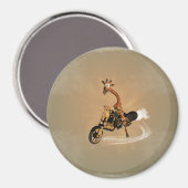 キリンおもしろいはバイクを運転する マグネット (正面/裏面)