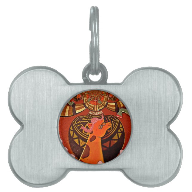 キリンおもしろいアエレガントスタイル ペットネームタグ (正面)