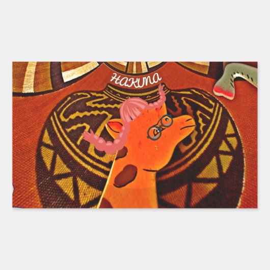 キリンおもしろいアエレガントスタイル 長方形シール (正面)