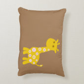 キリンおもしろいイエローフラワーフローラレトロ模様 アクセントクッション (裏面(縦))