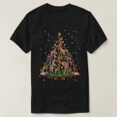 キリンおもしろいクリスマスツリーギフトかわいい Tシャツ (デザイン正面)